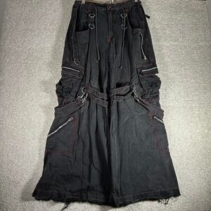 Vintage Tripp NYC black goth raver bondage baggy wide leg pants